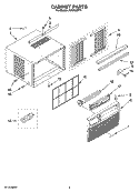 CABINET PARTS Diagram and Parts List for ACQ128PT1  Whirlpool Air Conditioner