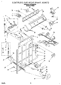 CONTROLS AND REAR PANEL Diagram and Parts List for LST6132DQ0  Whirlpool Washer