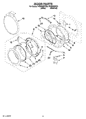 DOOR PARTS, OPTIONAL PARTS (NOT INCLUDED) Diagram and Parts List for WGD9500TC0  Whirlpool Dryer