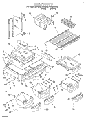 SHELF Diagram and Parts List for KTRS19KHBT00  KitchenAid Refrigerator