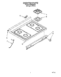 COOKTOP Diagram and Parts List for SF365BEYQ2  Whirlpool Range