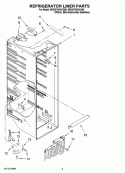 REFRIGERATOR LINER PARTS Diagram and Parts List for 6ED2FHGXVQ00  Whirlpool Refrigerator