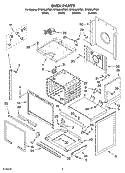 OVEN PARTS Diagram and Parts List for GY398LXPT01  Whirlpool Range