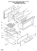 OVEN DOOR AND BROILER Diagram and Parts List for SF318PEWZ0  Whirlpool Range