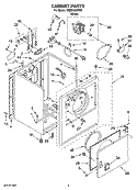 CABINET PARTS Diagram and Parts List for YRED4300TQ0  Roper Dryer