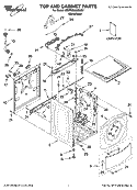 TOP AND CABINET PARTS Diagram and Parts List for MWFW8300SW01  Whirlpool Washer