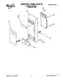 CONTROL PANEL Diagram and Parts List for MT7078XDQ3  Whirlpool Microwave
