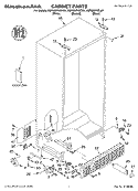 CABINET, LITERATURE Diagram and Parts List for KSFS25FKWH01  KitchenAid Refrigerator