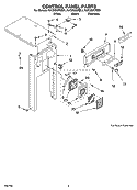CONTROL PANEL PARTS Diagram and Parts List for KUCS02CRWH1  KitchenAid Trash Compactor
