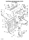 CONTROLS AND REAR PANEL PARTS Diagram and Parts List for ETW4400TQ1  Estate Washer