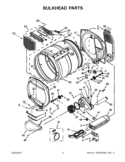 BULKHEAD PARTS Diagram and Parts List for WED5600XW1  Whirlpool Dryer