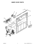INNER DOOR PARTS Diagram and Parts List for 7WDT770PAYM4  Whirlpool Dishwasher