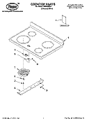 COOKTOP PARTS Diagram and Parts List for FES356RD4  Roper Range