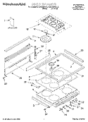COOKTOP, LITERATURE Diagram and Parts List for KGRT600HAL0  KitchenAid Range
