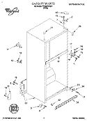 CABINET Diagram and Parts List for ET18SKRDW01  Whirlpool Refrigerator