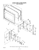 DOOR AND LATCH Diagram and Parts List for RM978BXPW1  Whirlpool Microwave Oven Combo