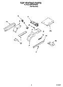 TOP VENTING PARTS Diagram and Parts List for KDRP487MSS03  KitchenAid Range