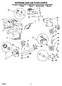 INTERIOR AND AIR FLOW PARTS Diagram and Parts List for KHMS2050SSS0  KitchenAid Microwave