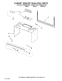 CABINET AND INSTALLATION PARTS Diagram and Parts List for YWMH31017AB0  Whirlpool Microwave