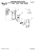 CONTROL PANEL PARTS Diagram and Parts List for MH9181XMB1  Whirlpool Microwave