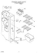 FREEZER LINER Diagram and Parts List for 6ED22PKXFW03  Whirlpool Refrigerator