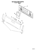 BACKGUARD PARTS Diagram and Parts List for FGP337KW1  Roper Range