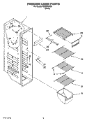 FREEZER LINER PARTS Diagram and Parts List for TS25CFXTQ01  Estate Refrigerator