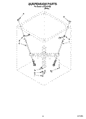 SUSPENSION PARTS Diagram and Parts List for LCR7244HQ2  Whirlpool Washer
