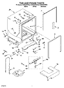 TUB AND FRAME PARTS Diagram and Parts List for KUDS02SRSS3  KitchenAid Dishwasher