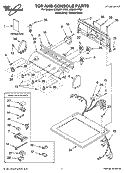 TOP AND CONSOLE PARTS Diagram and Parts List for LGQ8611PG2  Whirlpool Dryer
