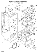 REFRIGERATOR LINER PARTS Diagram and Parts List for 3XES0FHGKS02  Whirlpool Refrigerator