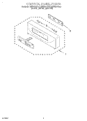 CONTROL PANEL, LITERATURE Diagram and Parts List for KEBS207DAL1  KitchenAid Wall Oven