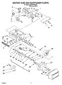MOTOR AND ICE CONTAINER PARTS Diagram and Parts List for KSSP42QKS02  KitchenAid Refrigerator