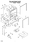 TUB AND FRAME PARTS Diagram and Parts List for KUDS01VMMT2  KitchenAid Dishwasher