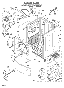CABINET PARTS Diagram and Parts List for KGHS02RMT2  KitchenAid Dryer