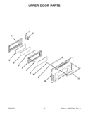 UPPER DOOR PARTS Diagram and Parts List for GGG388LXQ05  Whirlpool Range