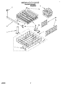 DISHRACK Diagram and Parts List for TUD7005Y1  Whirlpool Dishwasher