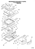 REFRIGERATOR SHELF Diagram and Parts List for KSRS22FGSS15  KitchenAid Refrigerator