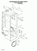 REFRIGERATOR LINER PARTS Diagram and Parts List for 6GD5SHGXSS03  Whirlpool Refrigerator