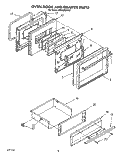 OVEN DOOR AND DRAWER Diagram and Parts List for SF386PEWW2  Whirlpool Range