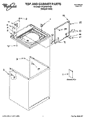 TOP AND CABINET PARTS Diagram and Parts List for 3XLBR8543JQ5  Whirlpool Washer