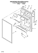 REFRIGERATOR DOOR PARTS Diagram and Parts List for RT18DKXKQ07  Roper Refrigerator