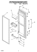 REFRIGERATOR DOOR PARTS Diagram and Parts List for GD5RHAXRB00  Whirlpool Refrigerator