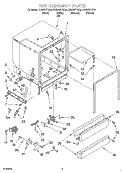 TUB ASSEMBLY Diagram and Parts List for DU920PFGT4  Whirlpool Dishwasher