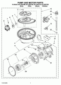 PUMP AND MOTOR PARTS Diagram and Parts List for DU1100XTPBB  Whirlpool Dishwasher