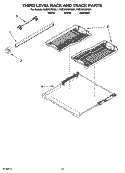THIRD LEVEL RACK AND TRACK PARTS Diagram and Parts List for KUDS02SRBL1  KitchenAid Dishwasher