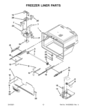 FREEZER LINER PARTS Diagram and Parts List for GI6FDRXXY010  Whirlpool Refrigerator