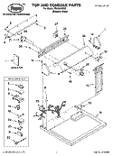TOP AND CONSOLE PARTS Diagram and Parts List for RGX6634RQ0  Roper Dryer