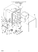TUB ASSEMBLY Diagram and Parts List for DP920PFGY3  Whirlpool Dishwasher