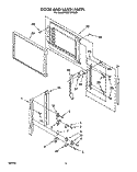 DOOR AND LATCH Diagram and Parts List for RM778PXXB1  Whirlpool Microwave Oven Combo